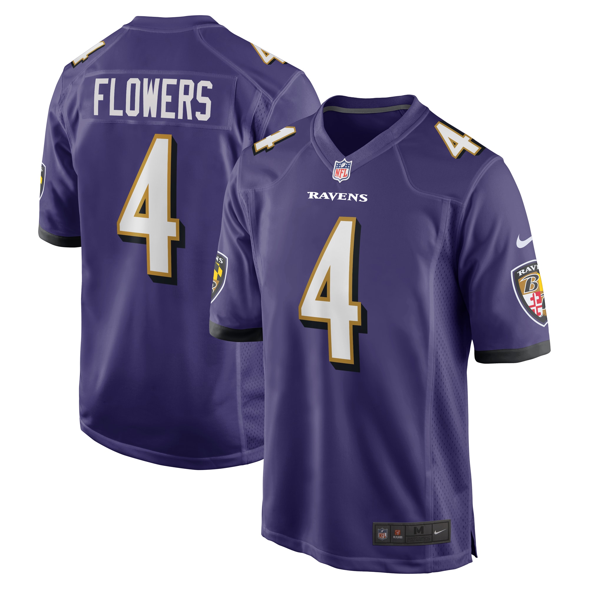 Men’s Baltimore Ravens Zay Flowers Purple 2023 NFL Draft First Round Pick Game Jersey