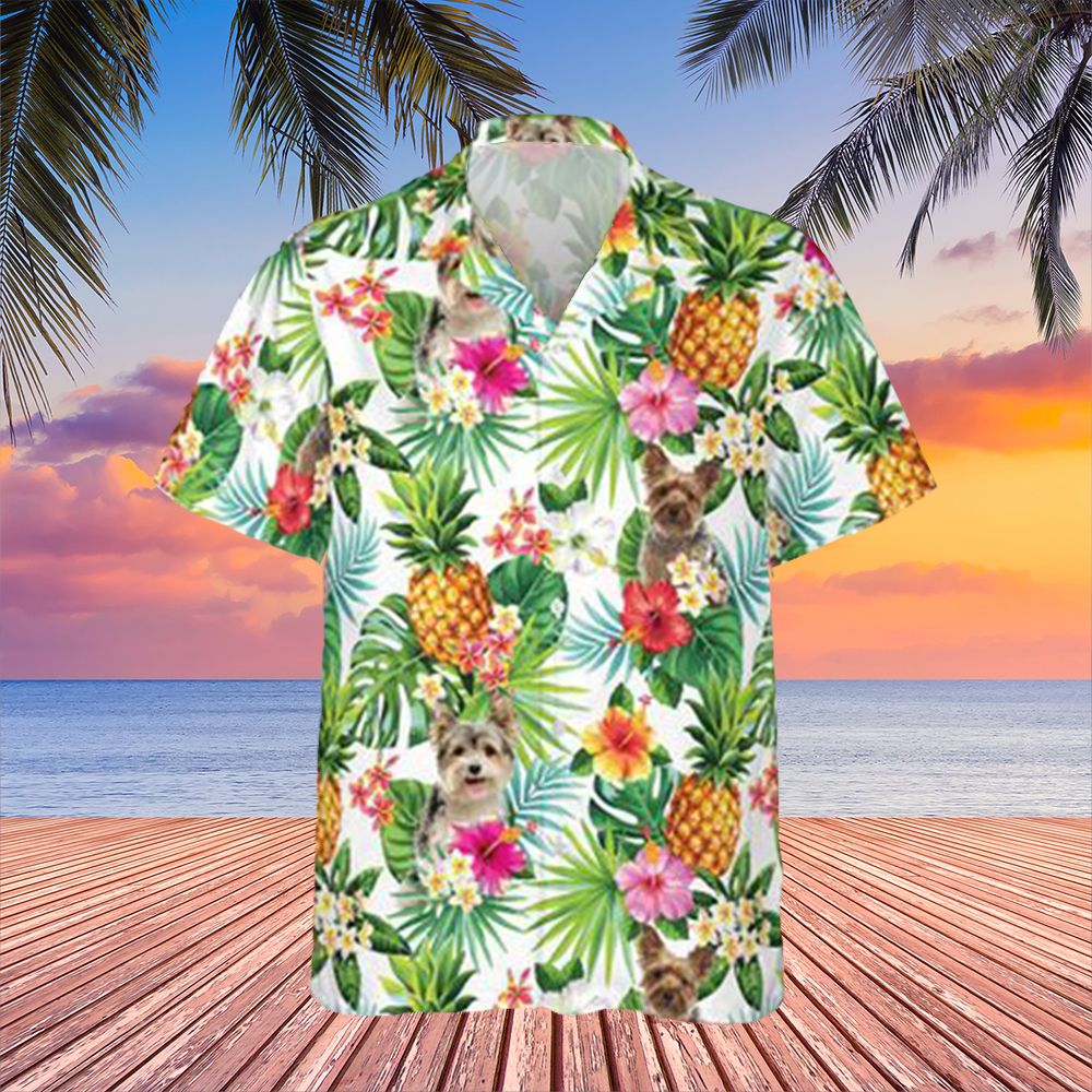 Yorkshire Pineapple Hawaii Shirt Hibiscus Floral Tropical Summer Button Up Gift Ha19172