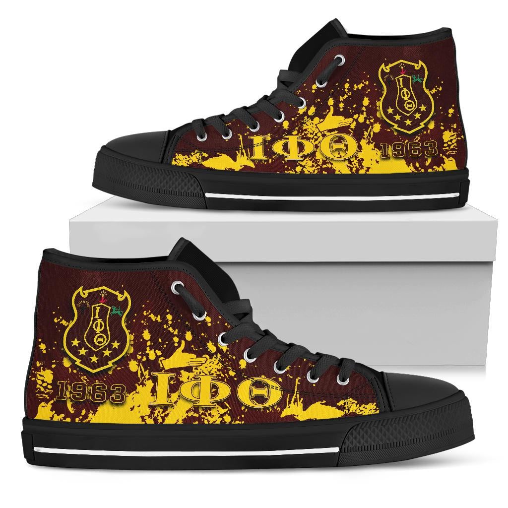 Wonder Print Footwear – Iota Phi Theta High Top Shoes – Spaint Style Lt10