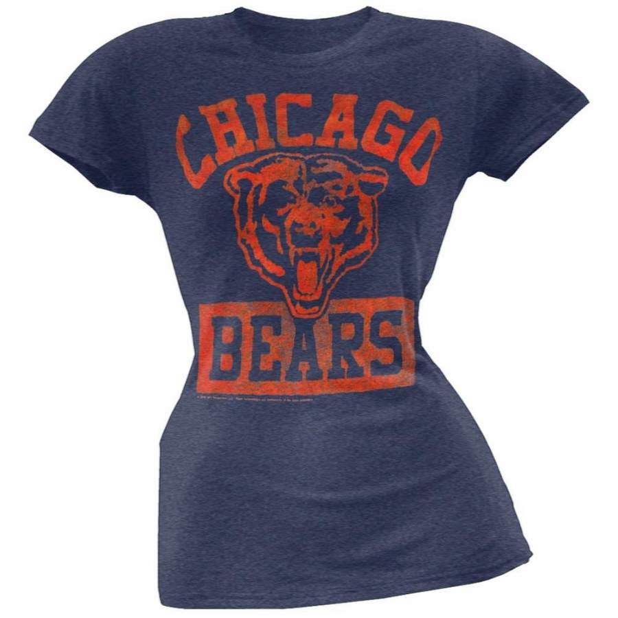 Chicago Bears – Vintage Flock Logo Juniors T-Shirt