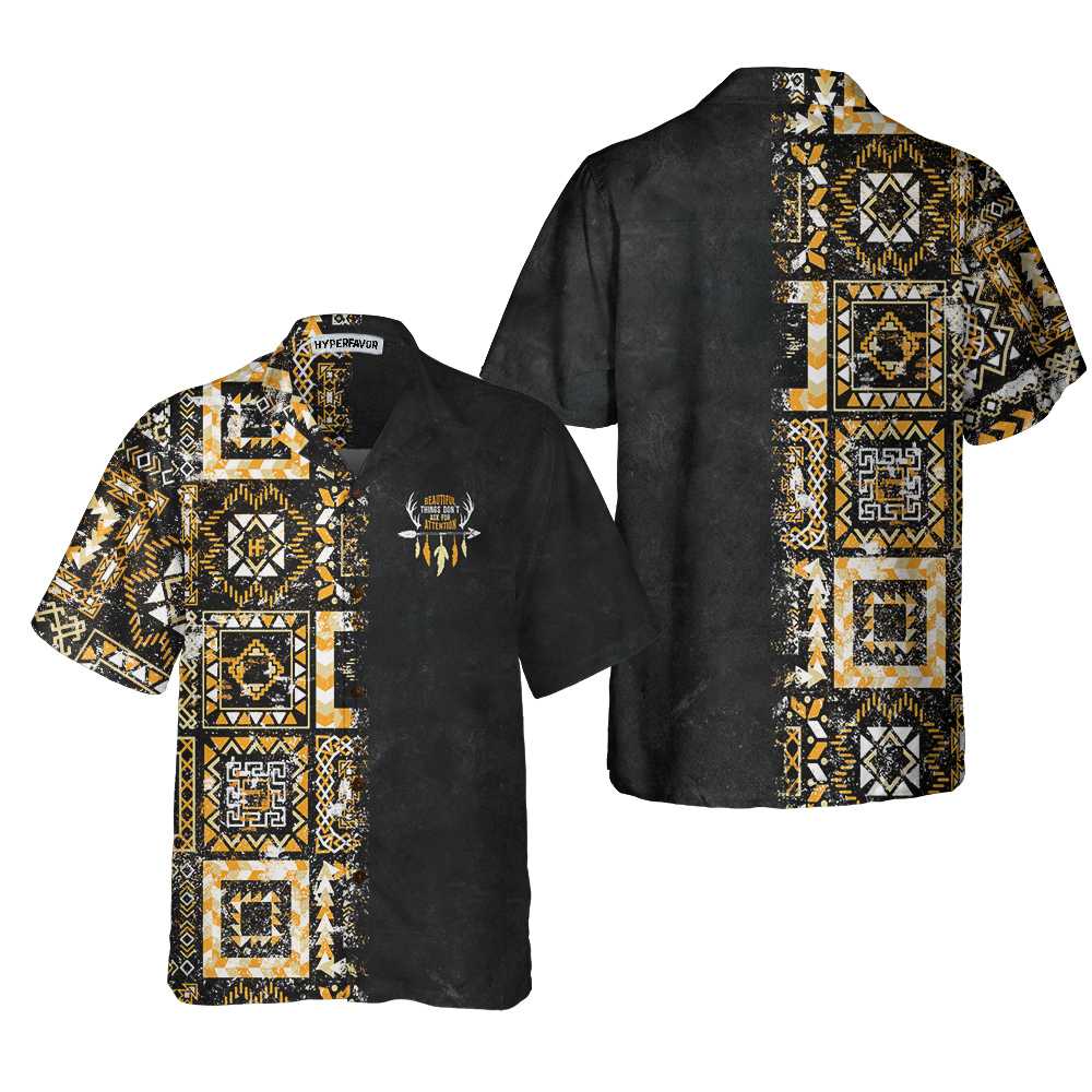 Native American Tribal Ethnic Pattern Hawaii Vintage Indian Shirt Ha100486