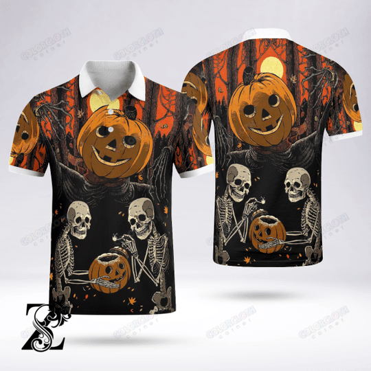 Skeleton Pumpkin Halloween Shirt Ht020806