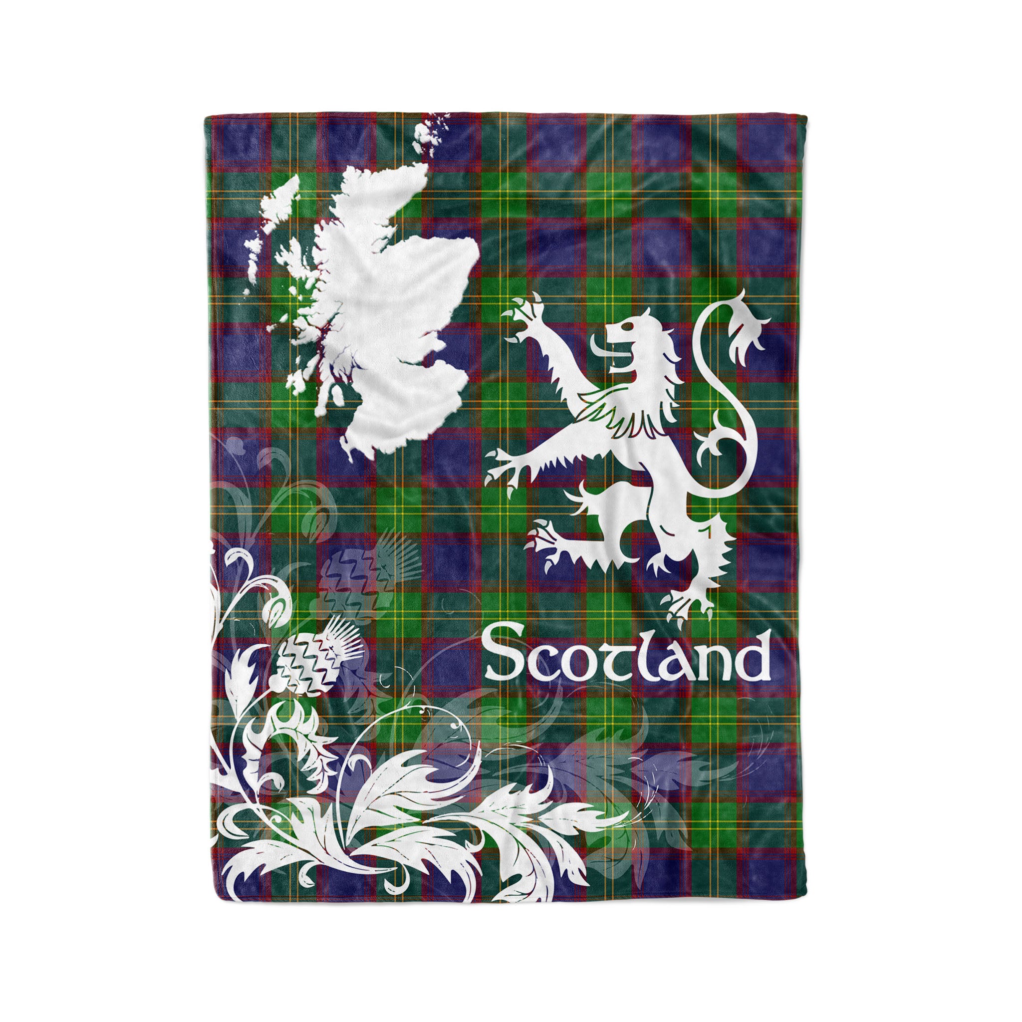 Tartan Plaid Fleece Blanket Tartan Blanket Thistle And Lion Scottish Clan Durie Plaid Blanket