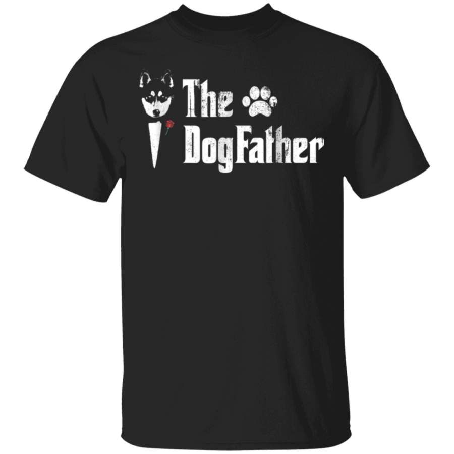 Mens The Dogfather Siberian Husky Dog Dad Tshirt Fathers Day Gi