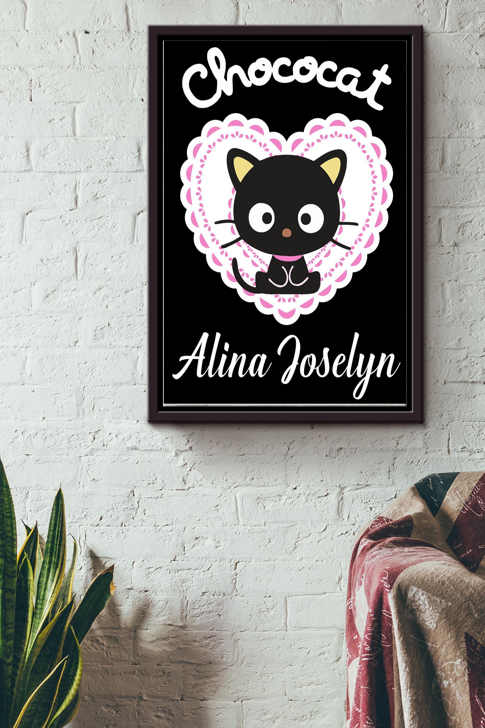 Chococat Poster – Animal Wall Art – Gift For Black Cat Fan, Puppy Lover, Cat Foster Framed Matte Canvas