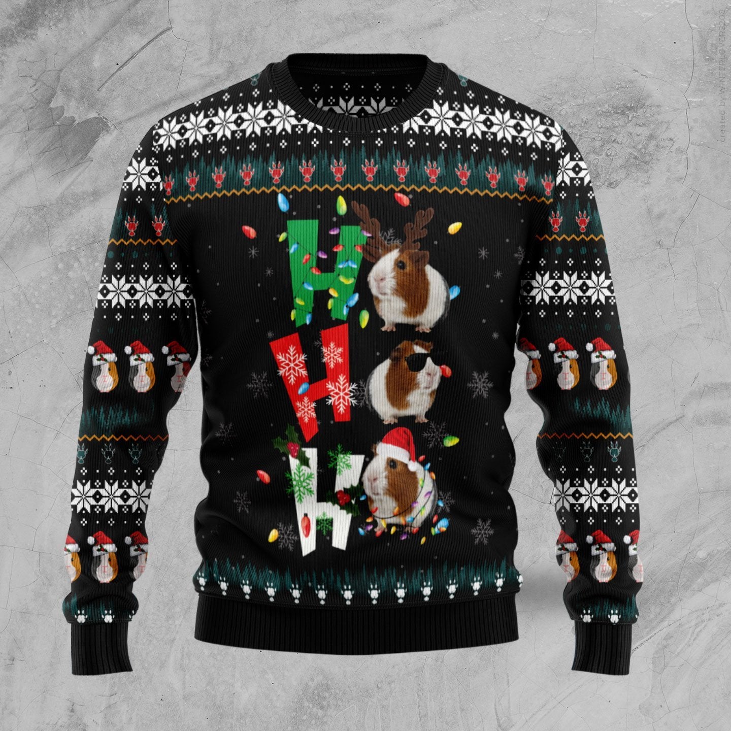 Hohoho Guinea Pig Ugly Christmas Sweater | For Men & Women | Adult | Us6072