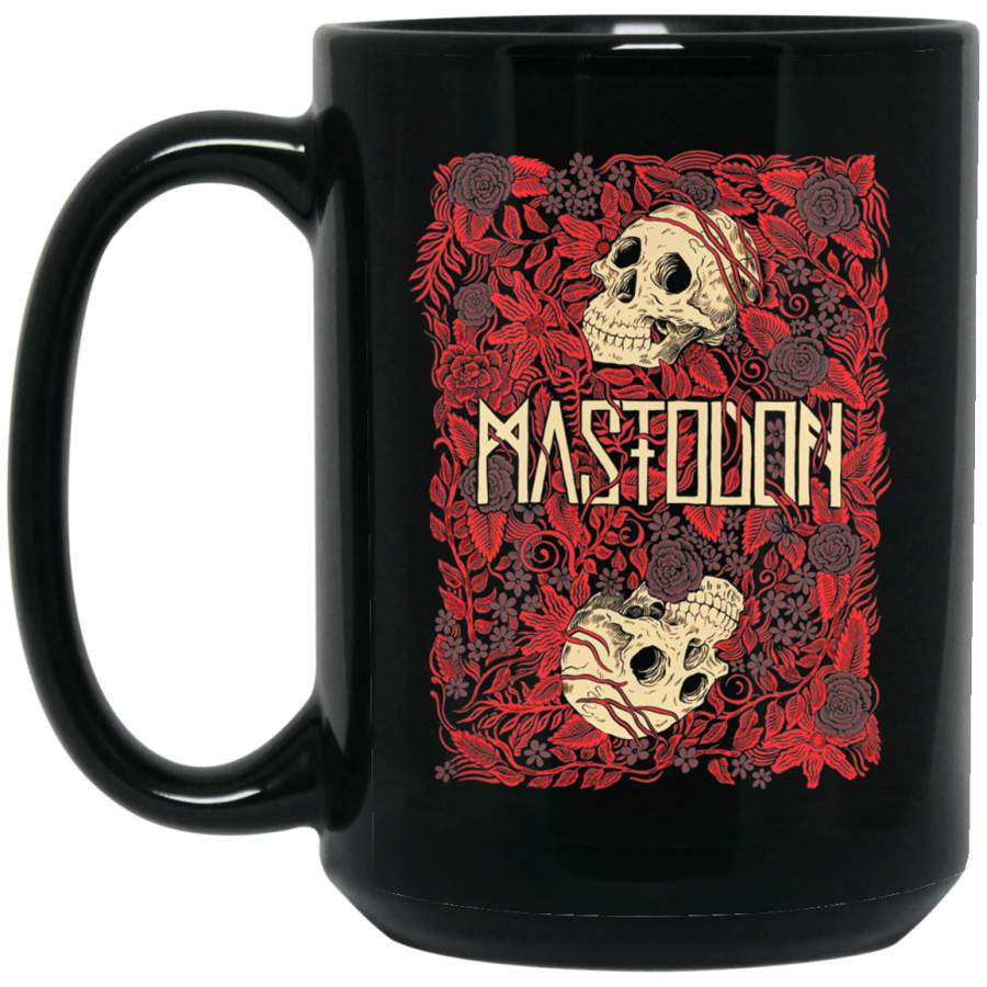 Mastodon Flower Skulls Big Black Mug