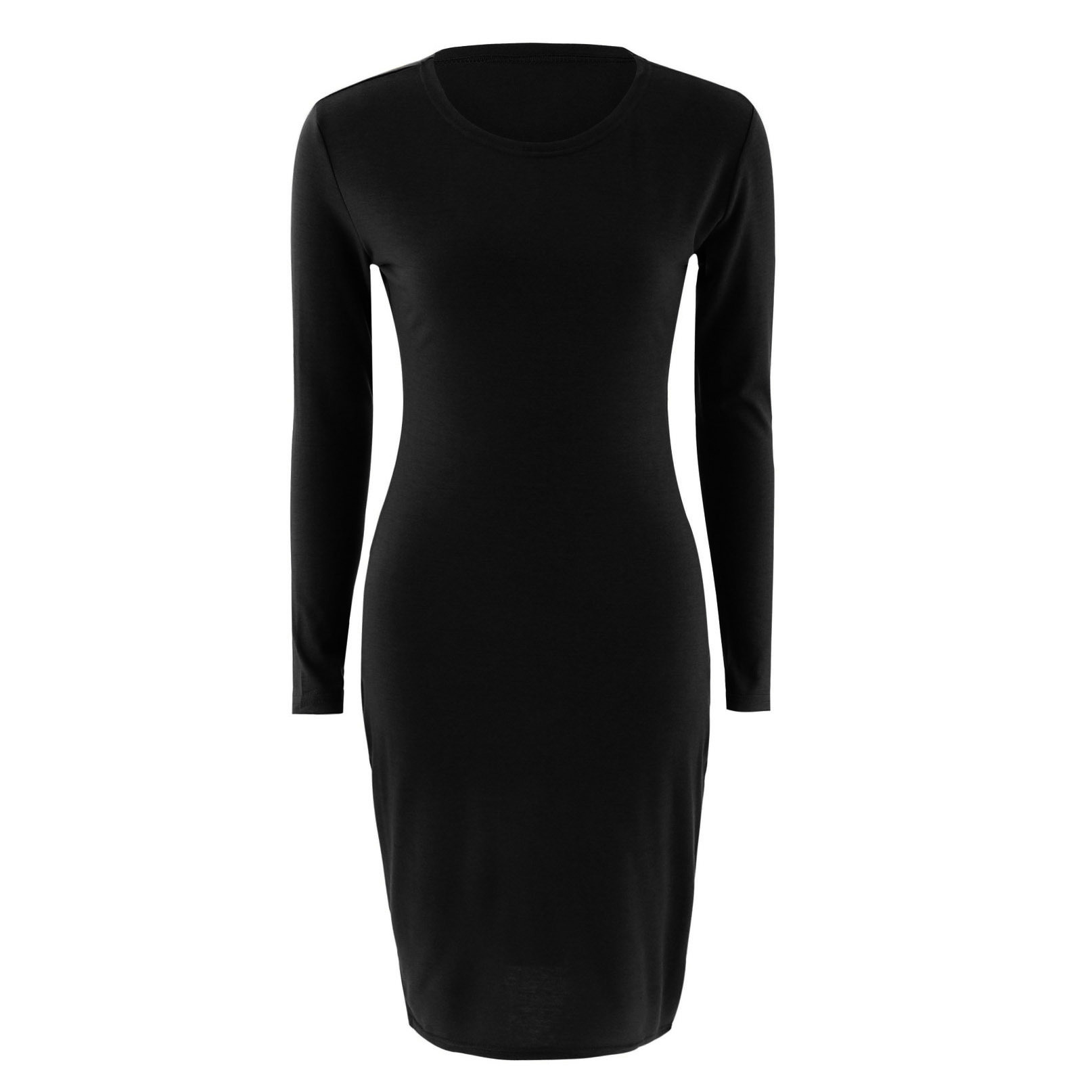 Autumn Women Bodycon Sheath Dress Sexy Gray Knitted Cotton Long Sleeve 2022 Pure Casual Black Midi Dress alx