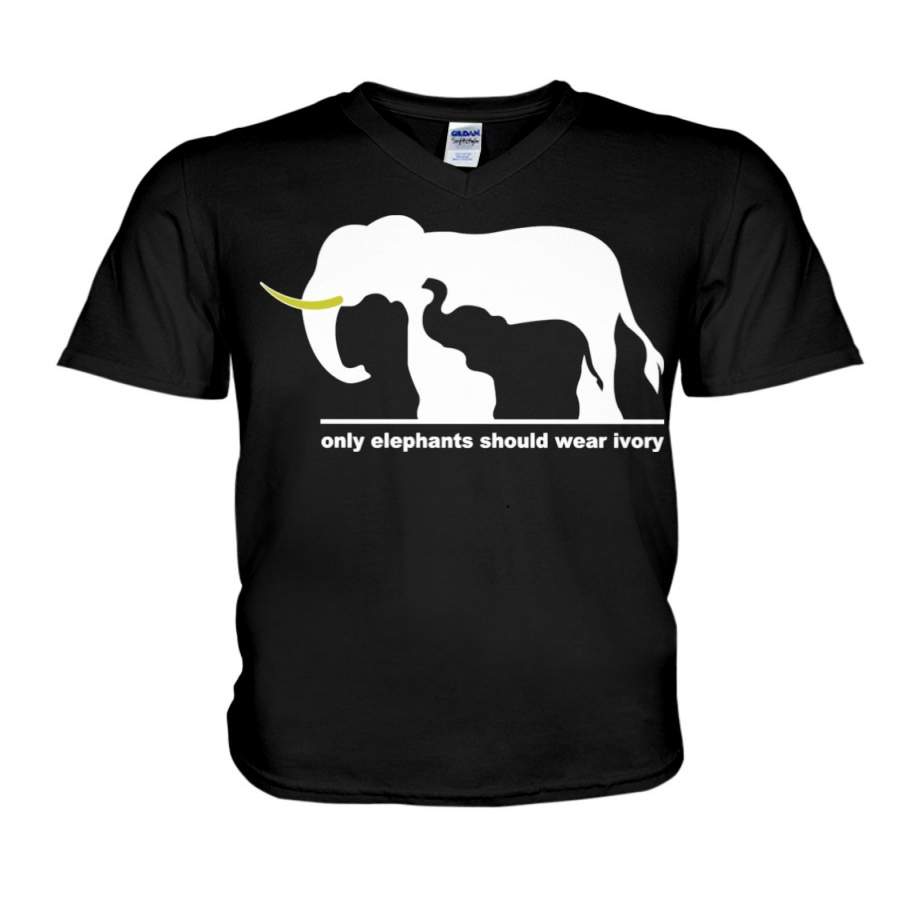 Only Elephants Should Wear Ivory Save Elephants Guys V-Neck