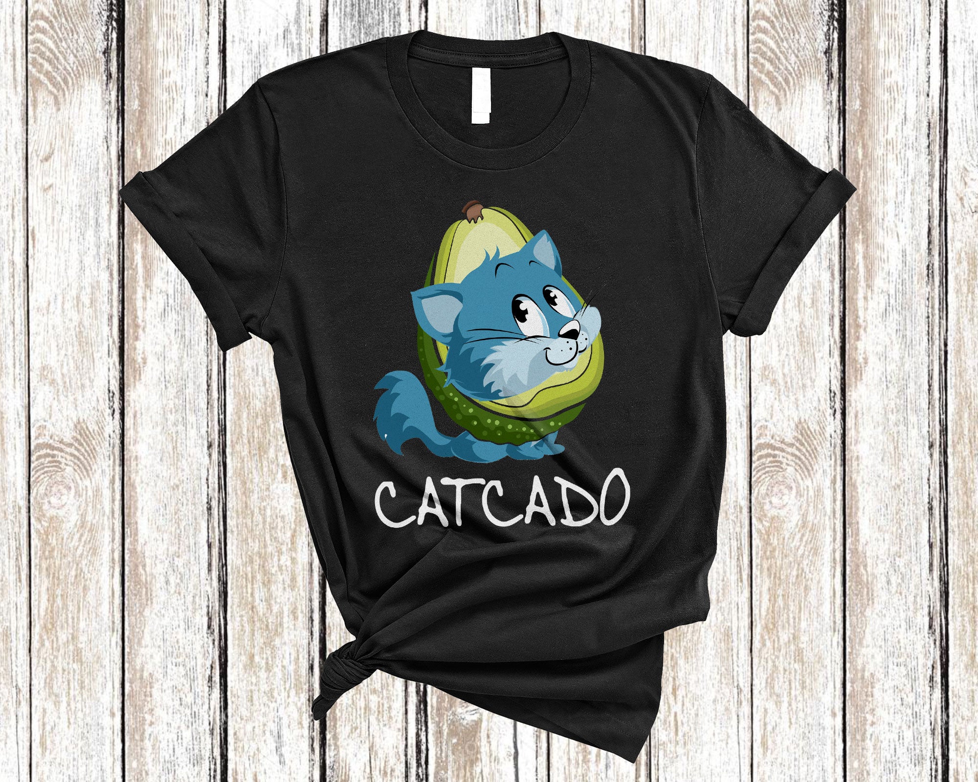 Catcado Funny Halloween Costume Cat Kitten Avocado Vegan Vegetarians Lover Gifts T-Shirt