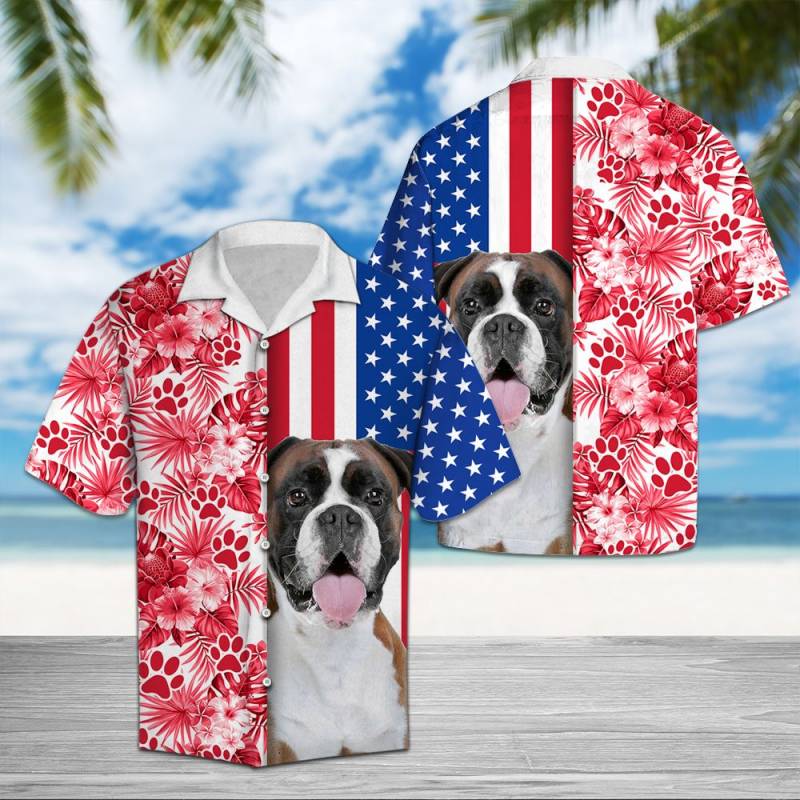 Boxer Usa And Tropical Hawaii Shirt Ha51718