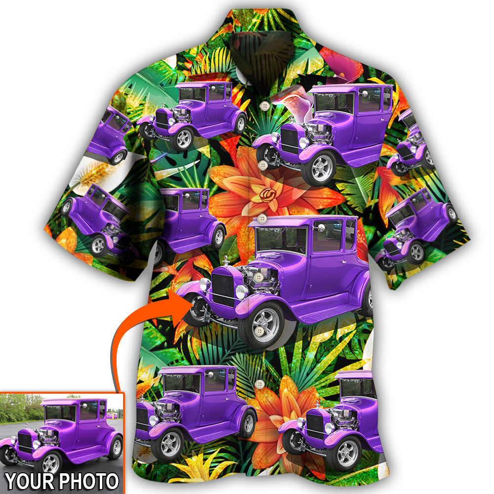 Car Model T Tropical Flower Custom Photo Hawaii Shirt Ha46898