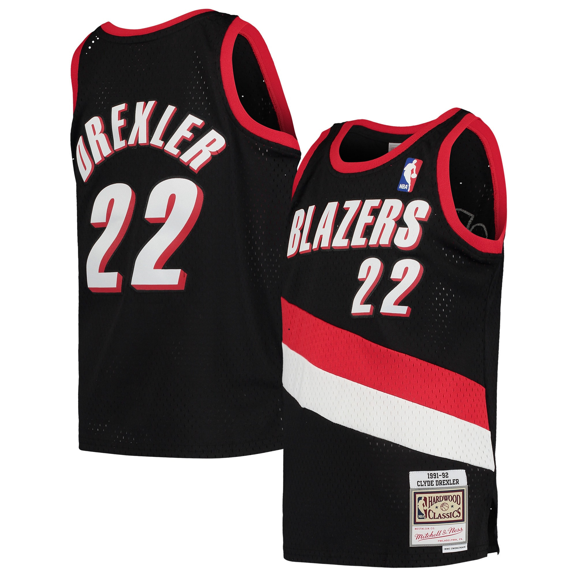 Clyde Drexler Portland Trail Blazers Mitchell & Ness 1991-92 Hardwood Classics Swingman Jersey – Black NBA