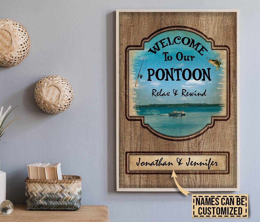 Aeticon Gifts Personalized Pontoon Relax Rewind Canvas Mom Dad Gift Home Decor