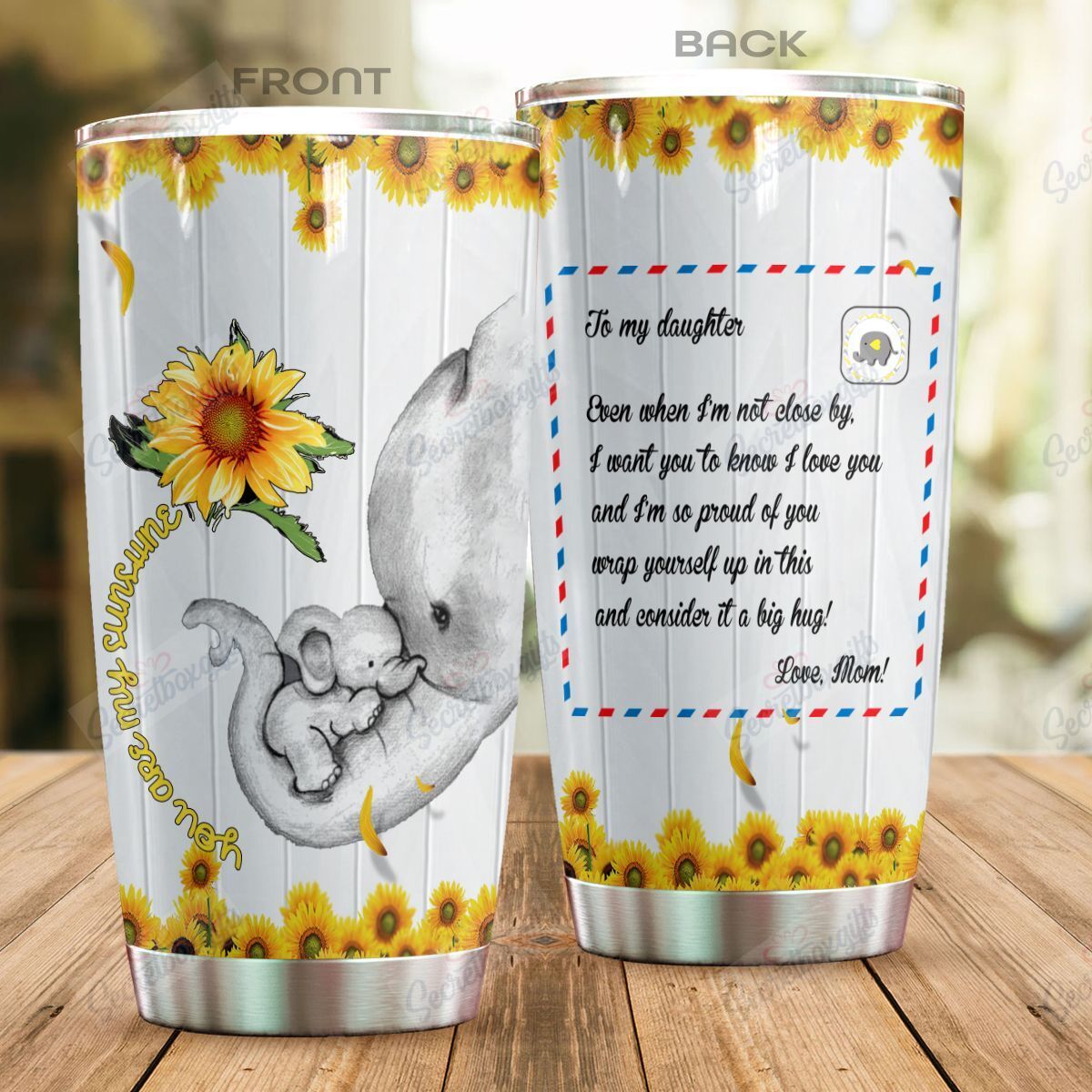 Personalized Elephant To My Daughter Nc0710244Cl Stainless Steel Tumbler Customize Name, Text, Number