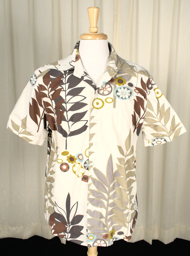 60s Inspired Tan Vintage Tropical Shirt