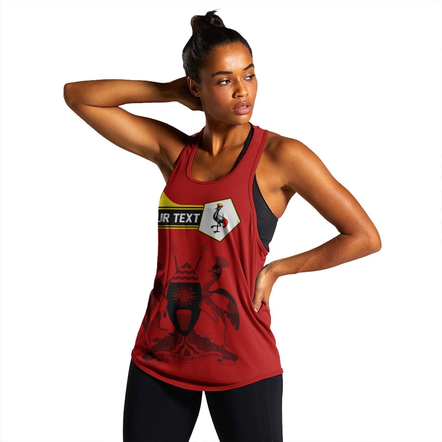 (Custom) African Tank Top – Uganda Women’S Racerback Tank Pentagon Style