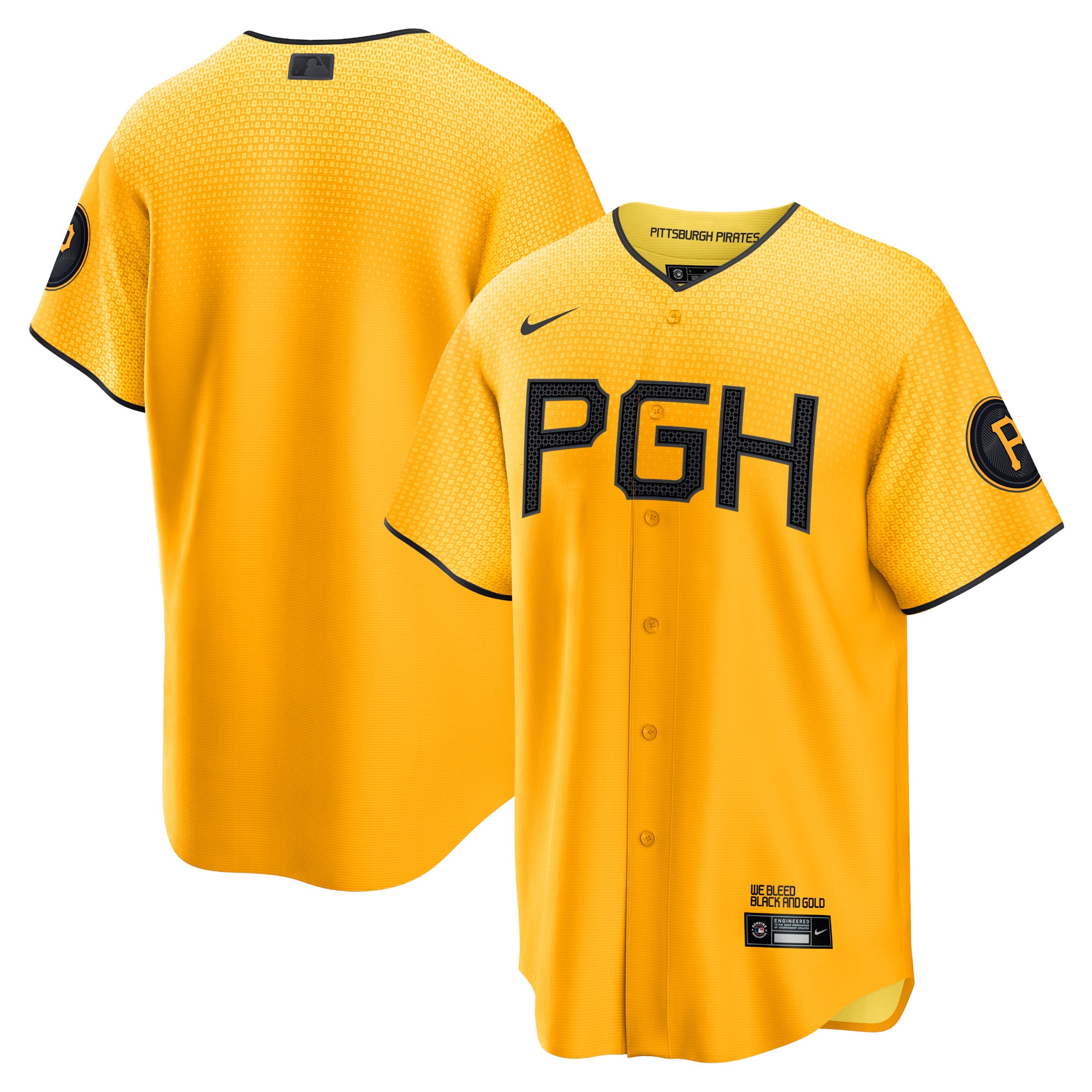 Men’s Pittsburgh Pirates  Gold 2023 City Connect Jersey