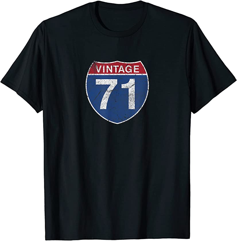 50th Birthday Gift Ideas For Men Vintage 1971 Road Sign T-Shirt