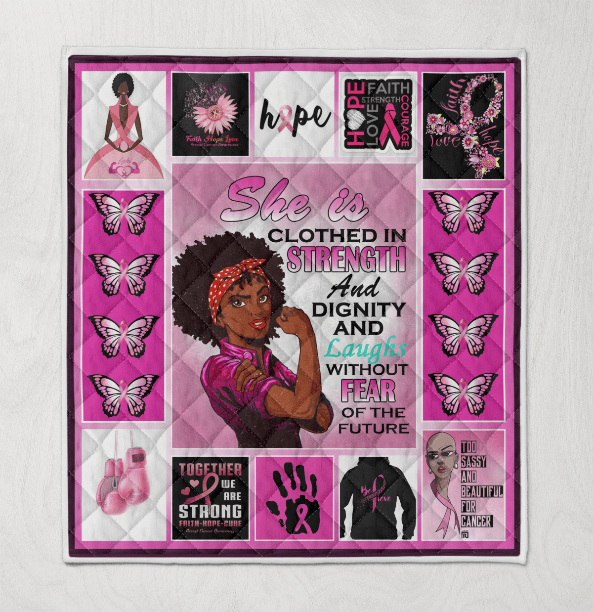 Quilt For Black Girl Breast Cancer Quilt Black Women Strong Art