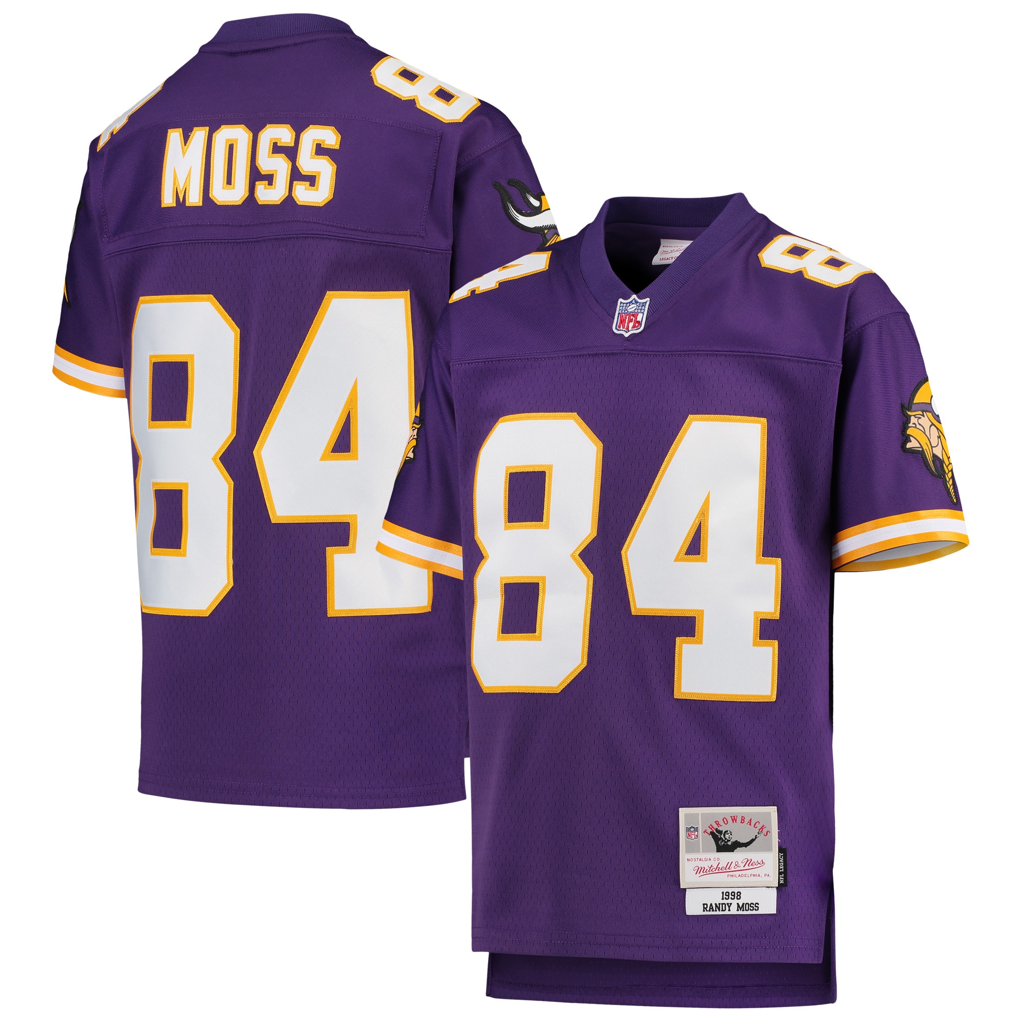 Youth Minnesota Vikings Randy Moss Mitchell & Ness Purple 1998 Legacy Retired Player Jersey