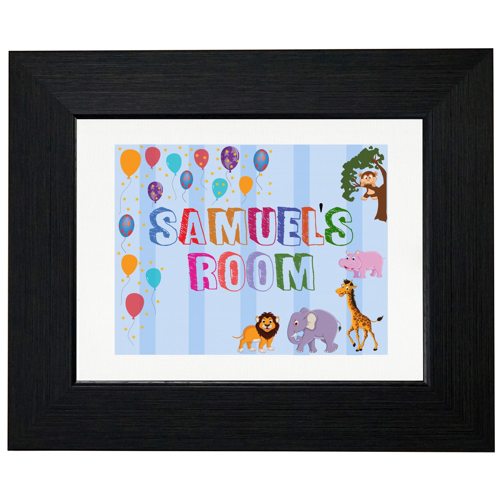 Samuel’s Room – Boy Birthday Gift – Balloons & Animals T-Shirt, Framed Print, Pillow, Golf Towel