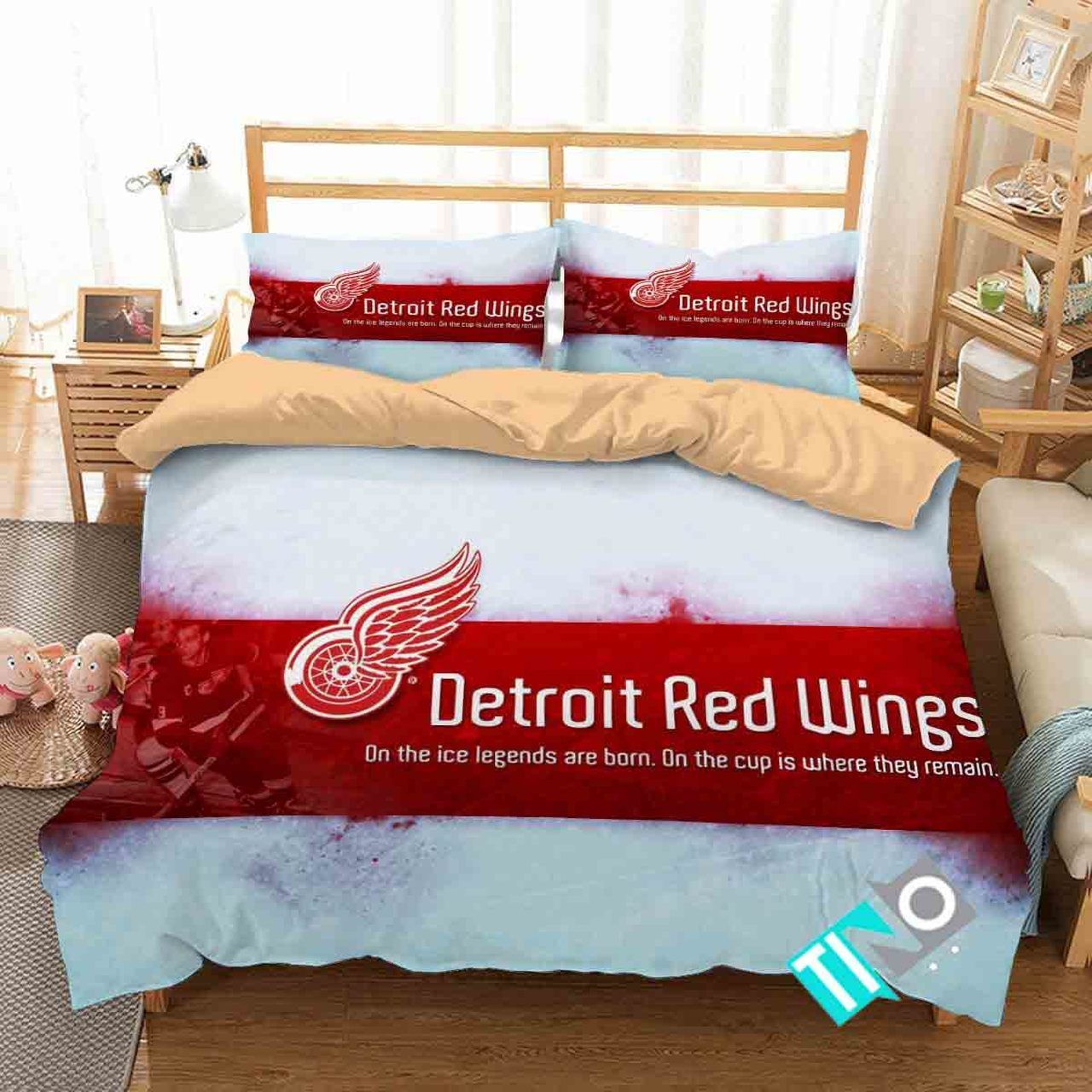 Detroit Red Wings 2 Logo 3D Duvet Cover Bedding Sets V