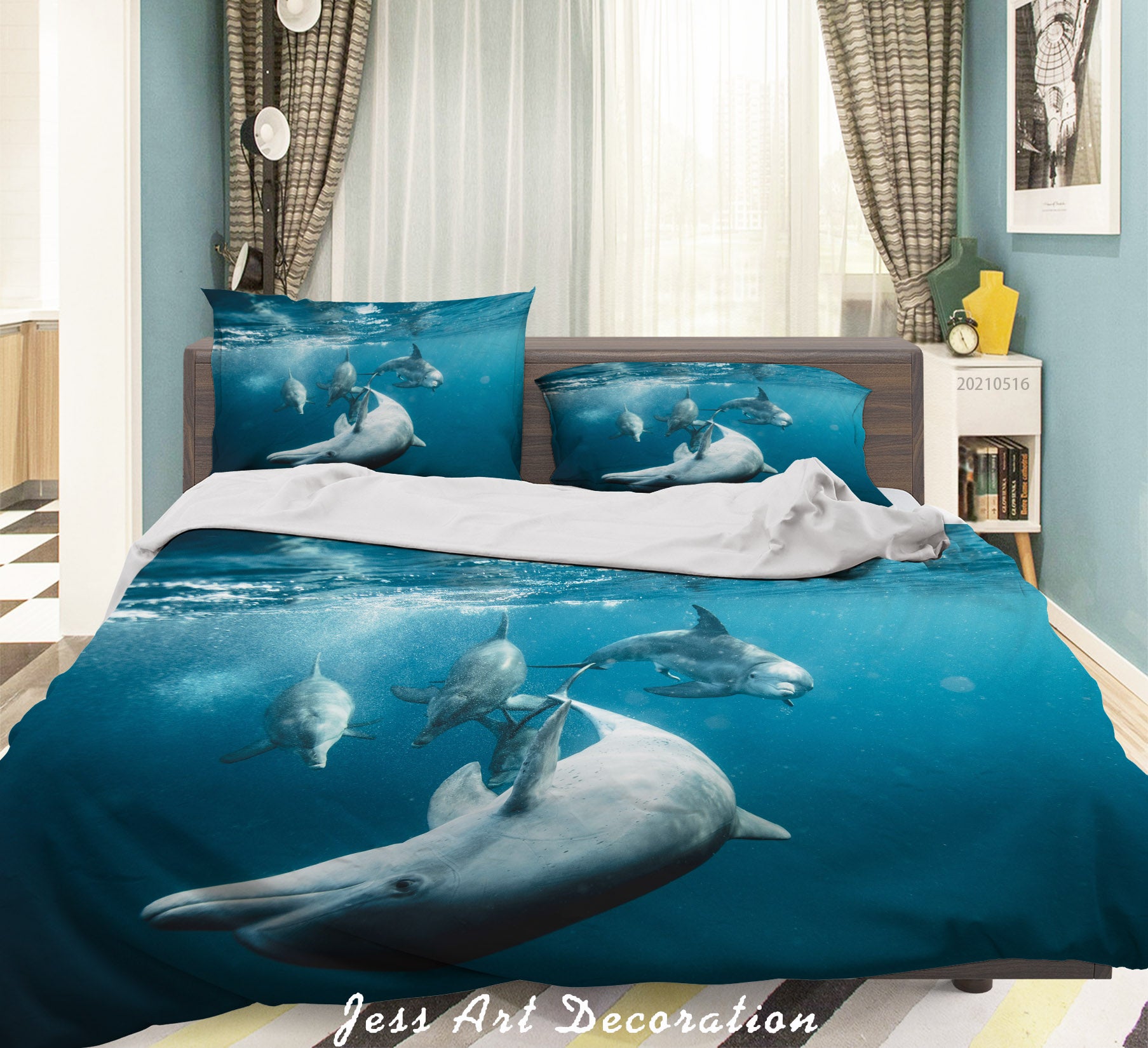 3D Sea Animal Whale Quilt Cover Set Bedding Set Duvet Cover Pillowcases 3