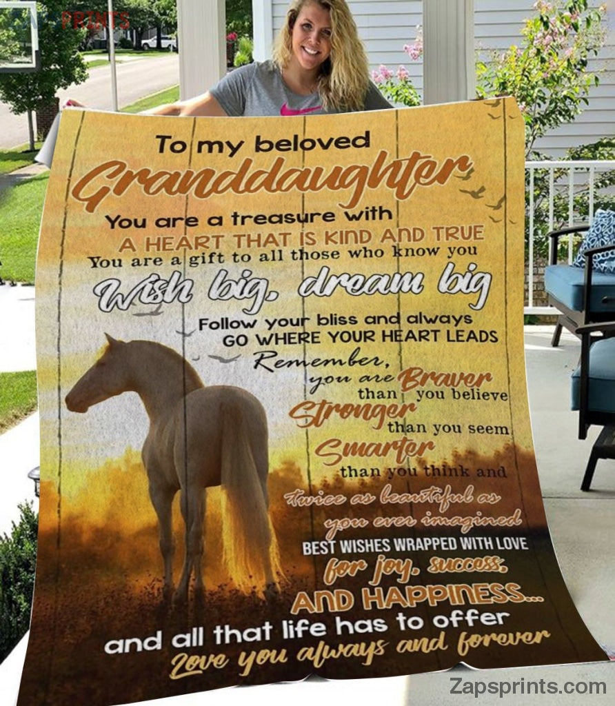 Gift For Granddaughter – To My Granddaughter – Horse – You Are The Treasure  – Blanket