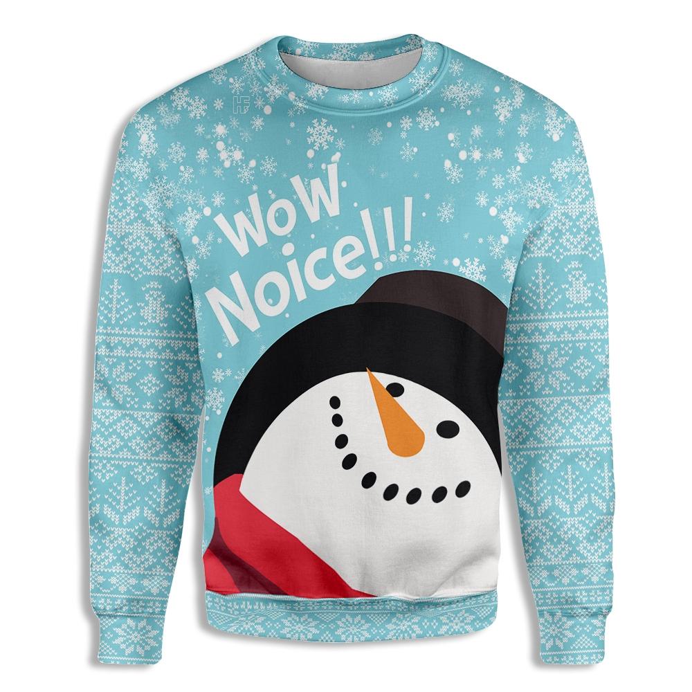 Wow Noice Snowman Ugly Christmas Ez20 1710 All Over Print Sweatshirt