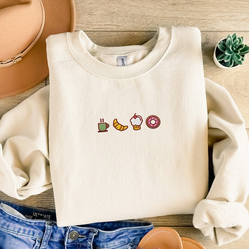 Bakery Embroidered Sweatshirt 2D Crewneck Sweatshirt All Over Print Sweatshirt For Women Sweatshirt For Men Sws3228