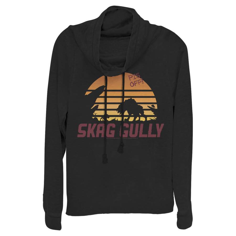 Borderlands 3 Junior’s Skag Gully Silhouette  Cowl Neck Sweatshirt