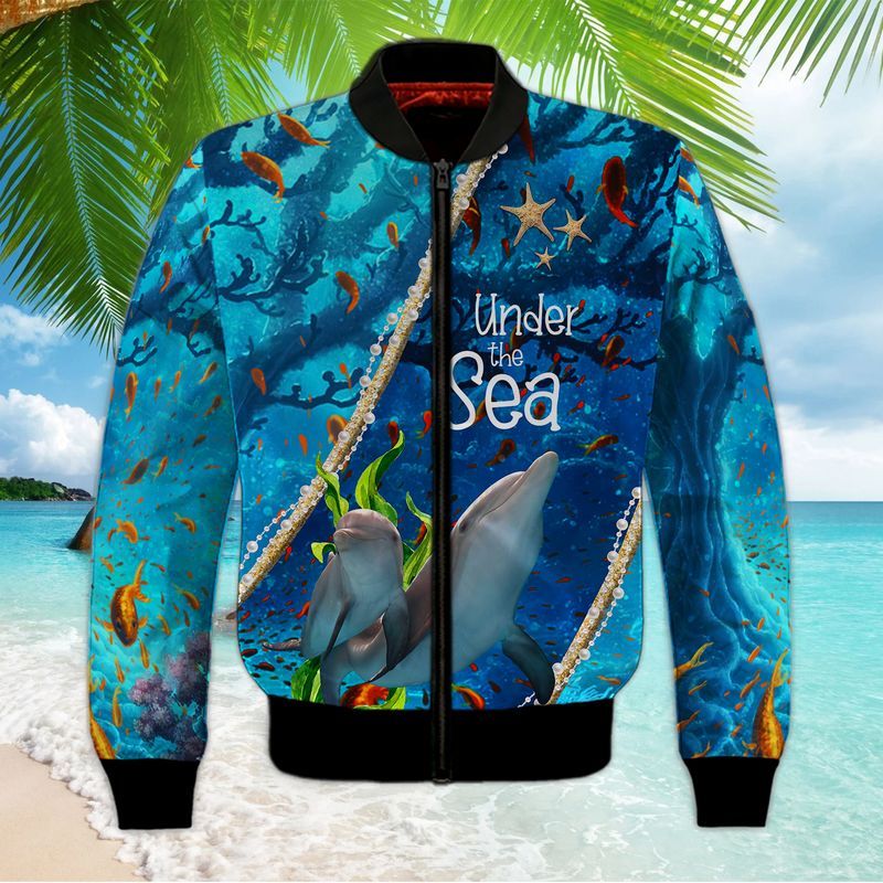 Dolphin Under The Sea Cool 3D Full Print Bomber