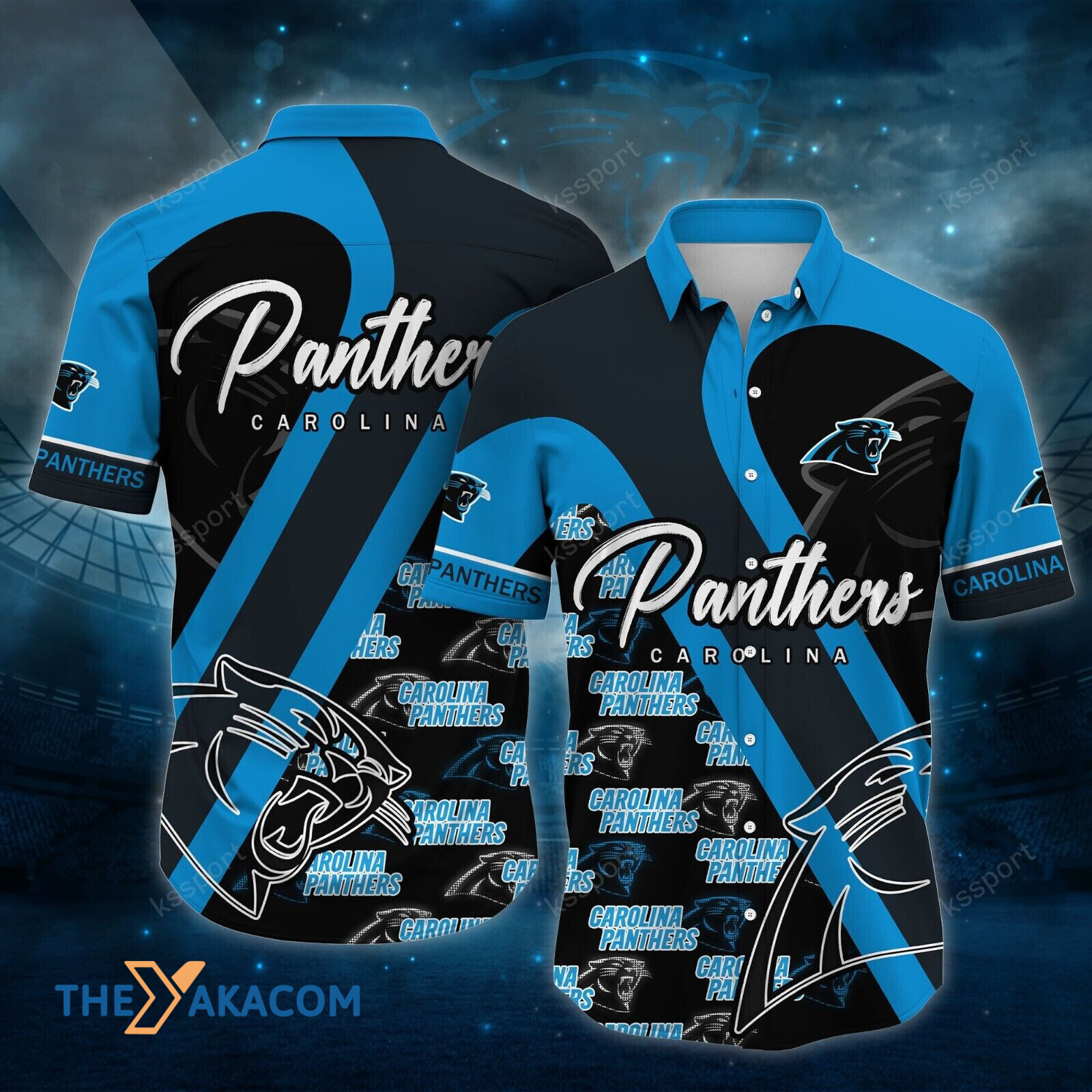 Carolina Panthers Symbol With Blue And Black Great Nfl Gift For Fan Short Sleeve Hawaii Shirt Ha102810