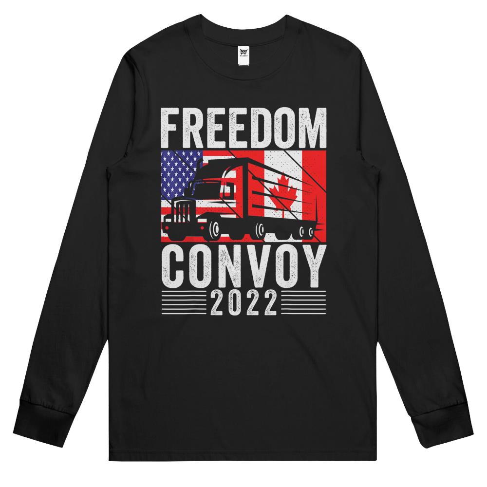 Freedom Convoy 2022 American Canadian Flag Long Sleeve T Shirts