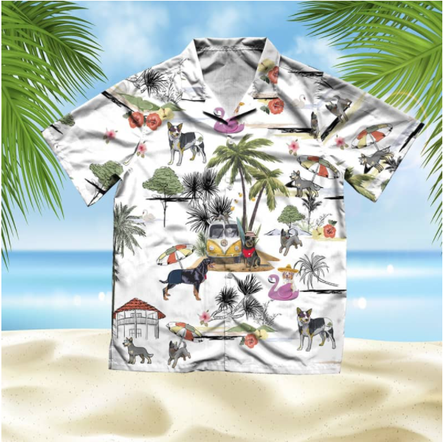 Australian Cattle Dog Beach All Over Printed Hawaiian Shirt Ha34267