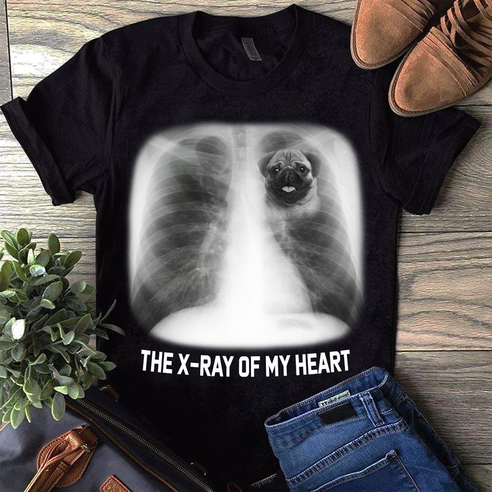 The X-ray Of My Heart for Pug Dog Lovers Cotton T-Shirt