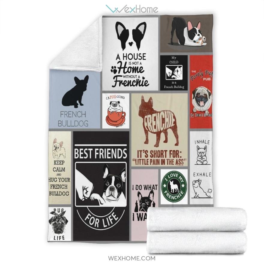 Frenchie Bulldog Best Friends For Life Dog Lovers Premium Blanket