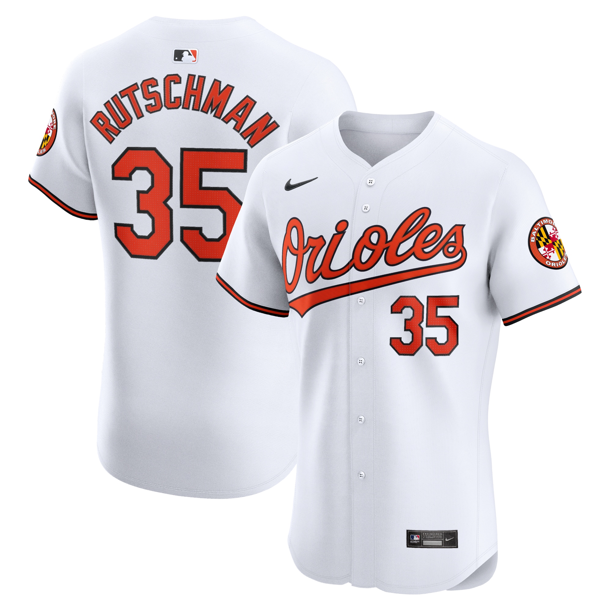 Adley Rutschman Baltimore Orioles Home Elite Jersey – White