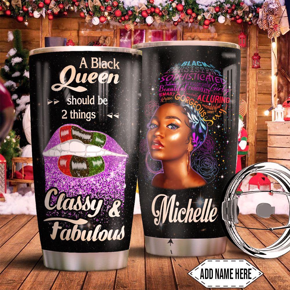 Black Queen Lips Personalized HHS0911005 Stainless Steel Tumbler