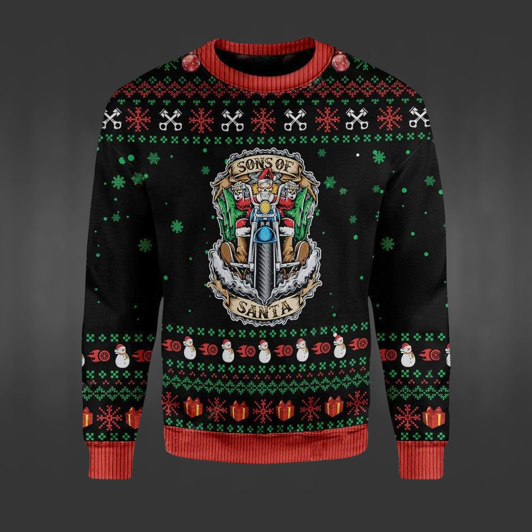 Sons Of Santa Christmas Ugly Sweater | Unisex | Full Size | Adult | Colorful | US1828