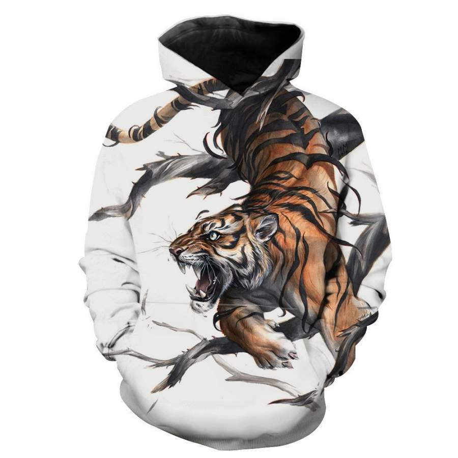 Cool Tiger Hoodie – Printed Tiger Clothes