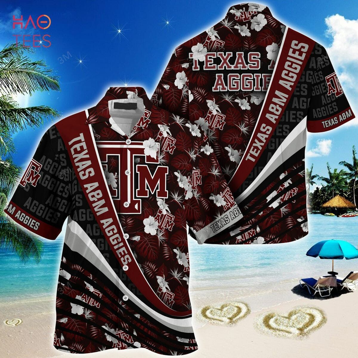 NCCA Texas A&Amp;M Aggies Maroon Black Trendy Hawaiian Shirt V2 Aloha Shirt