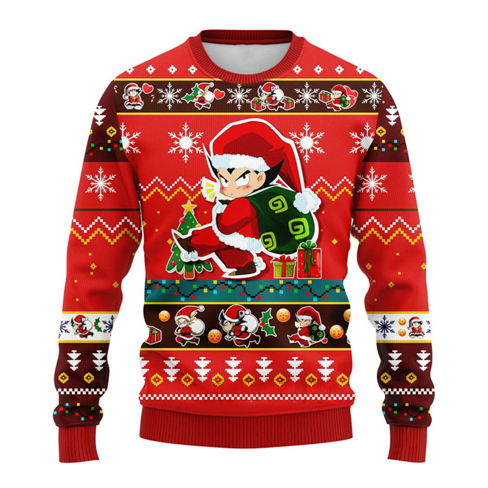 2022 New Fashion Winter Ugly Christmas Sweater Funny 3D Cartoon Print Casual Crewneck Sweater Hip Hop Street Party Plus Size alx