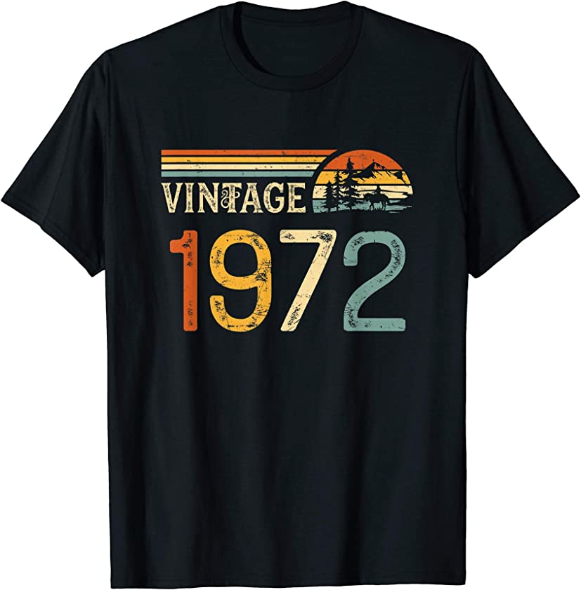 Vintage Made in 1972 49th Birthday Gift Men Women T-Shirt