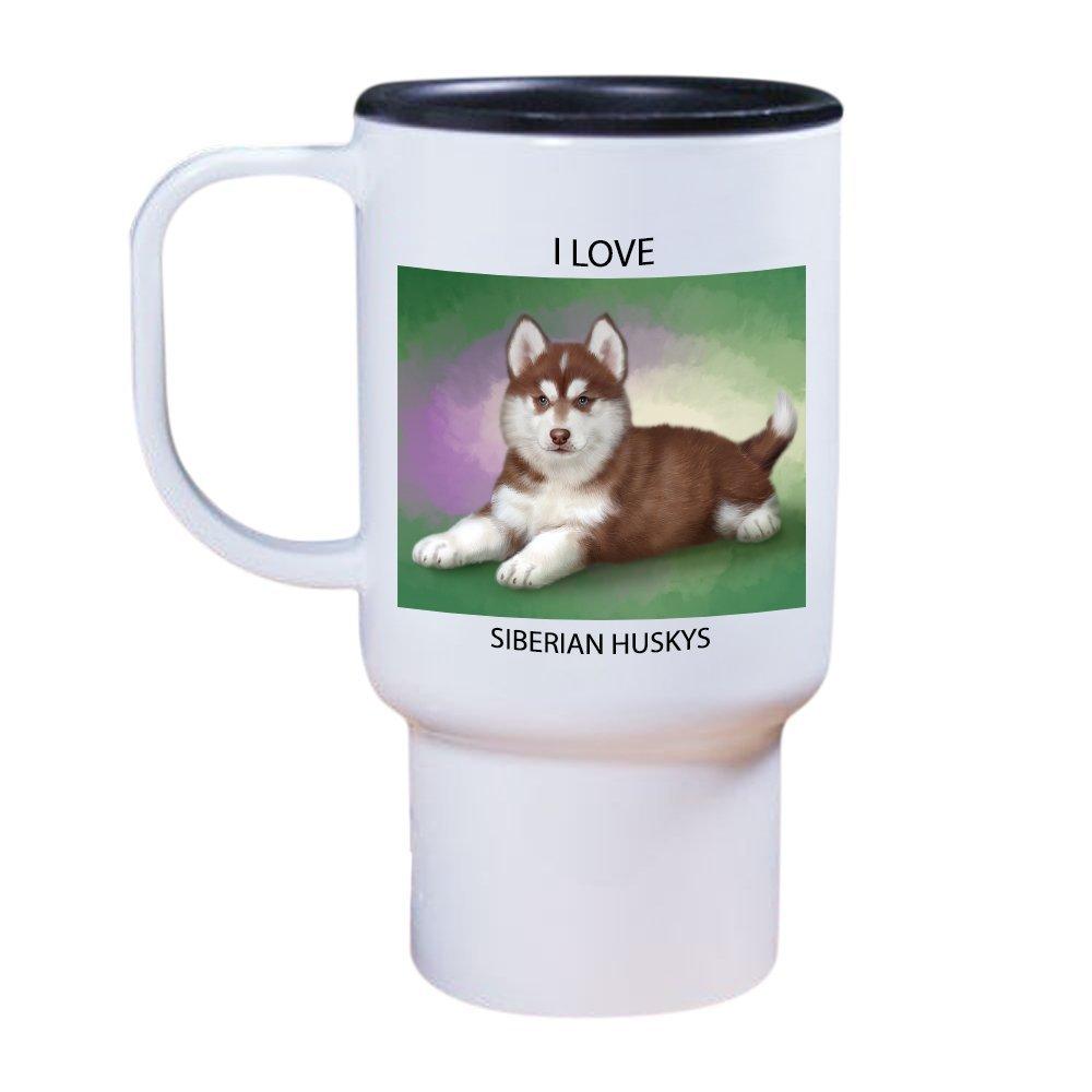 Siberian Huskies Puppy Travel Mug Trav48043