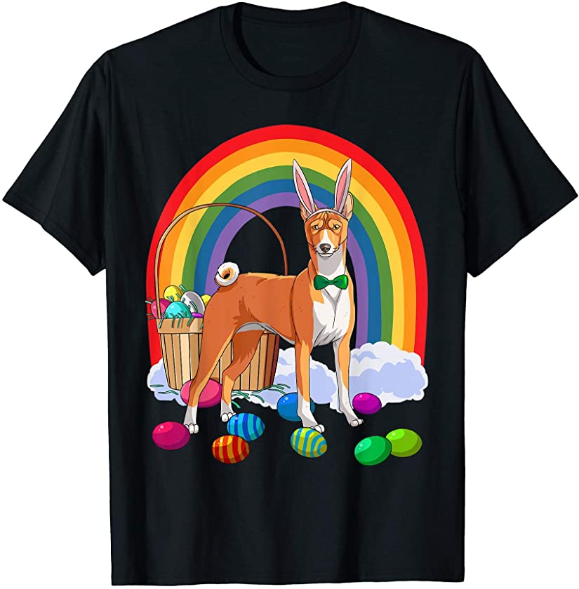 Basenji Easter Eggs Bunny Dog T-Shirt