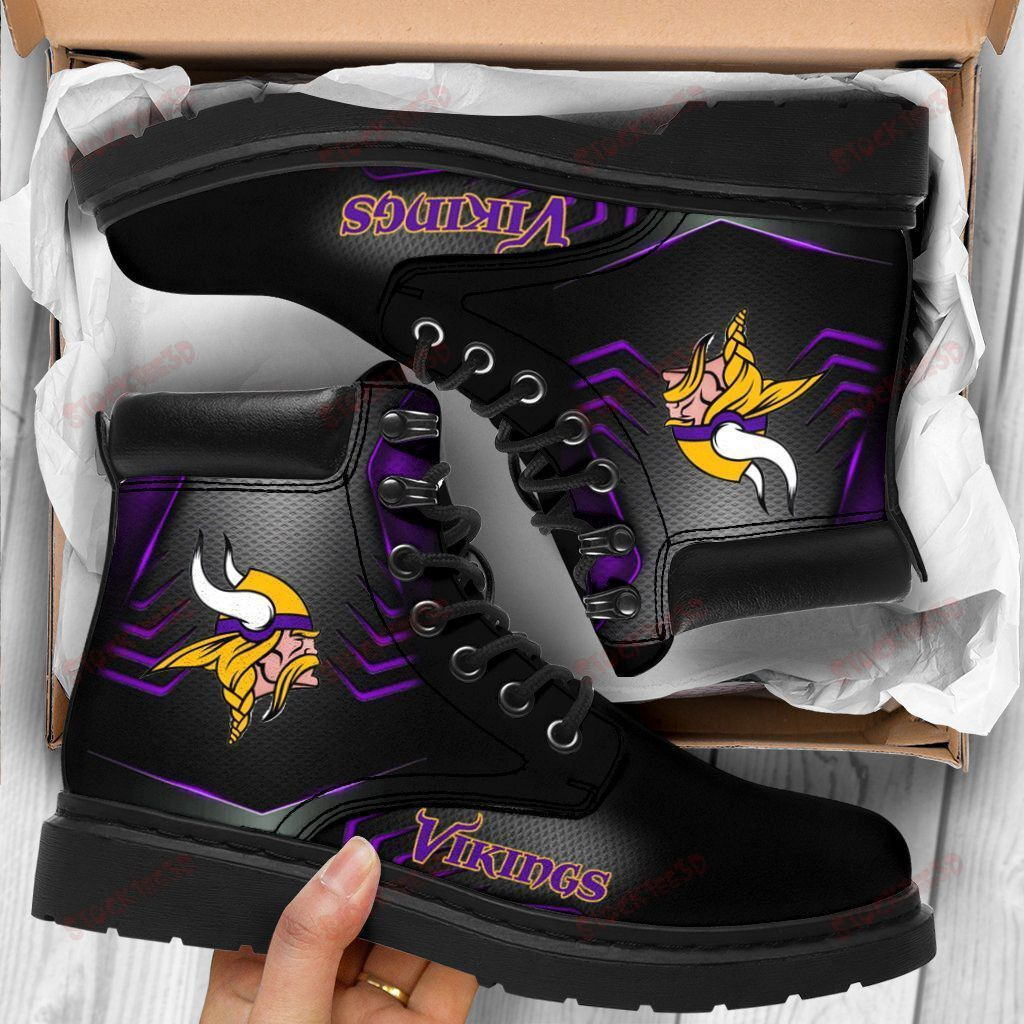 Minnesota Vikings Boots – Premium Shoes/ Premium Leather Boots – Gift For Sports Lovers 481