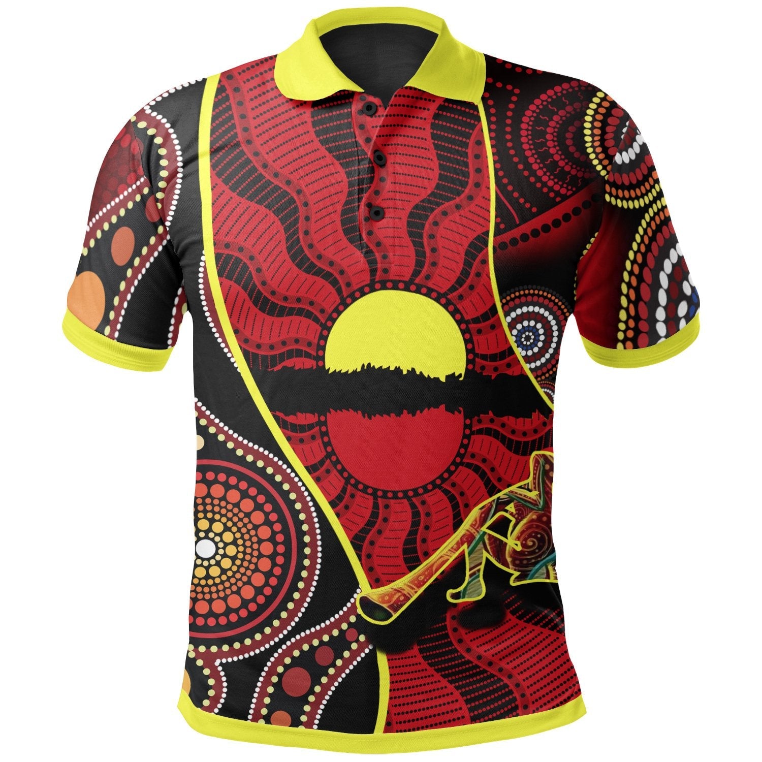 Aboriginal Polo – Australia Aboriginal Dots With Didgeridoo Polo Shirt ...