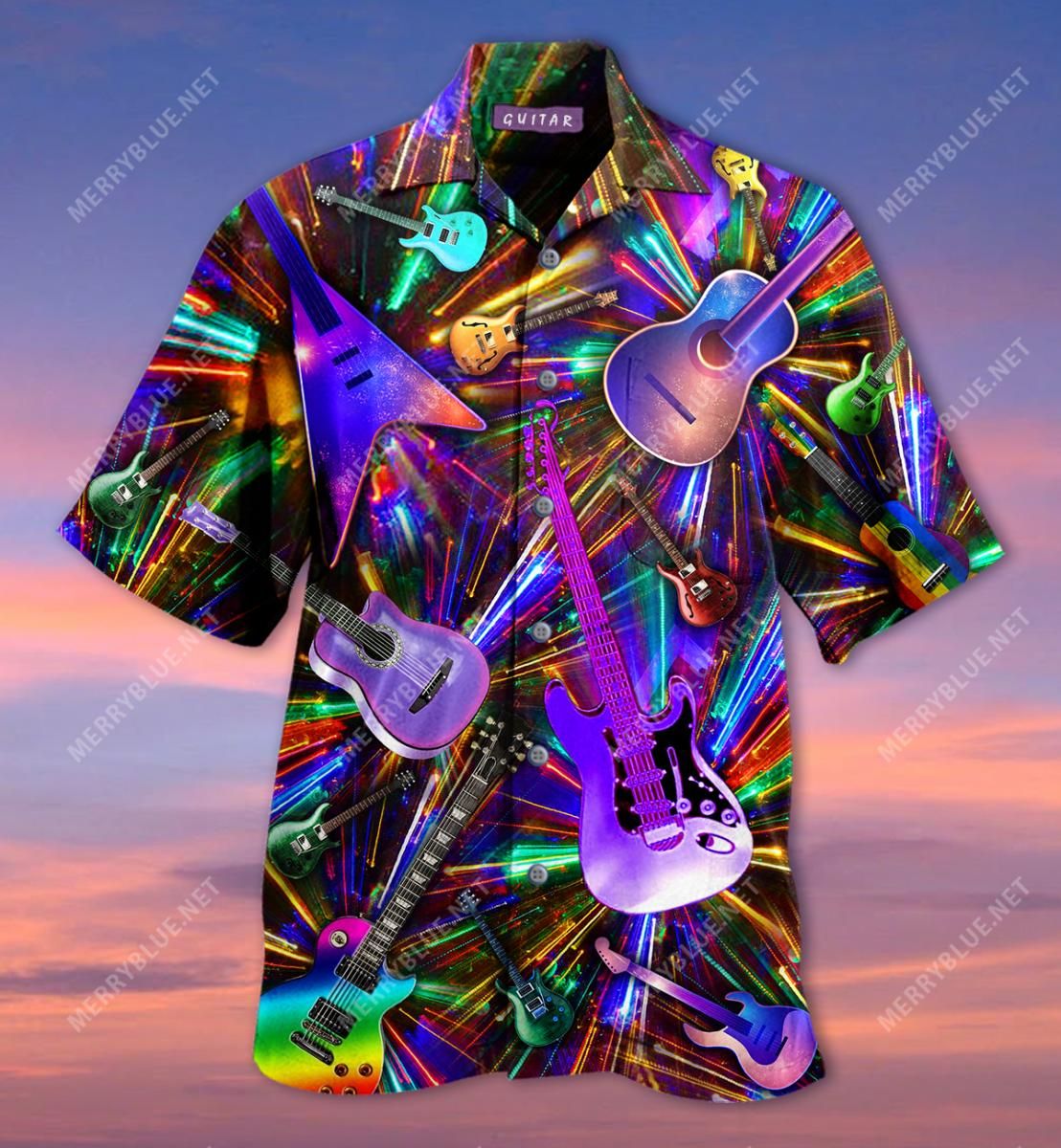 Where Words Failed Guitar Speaks Aloha Hawaiian Shirt Colorful Short Sleeve Summer Beach Casual Shirt For Men And Women